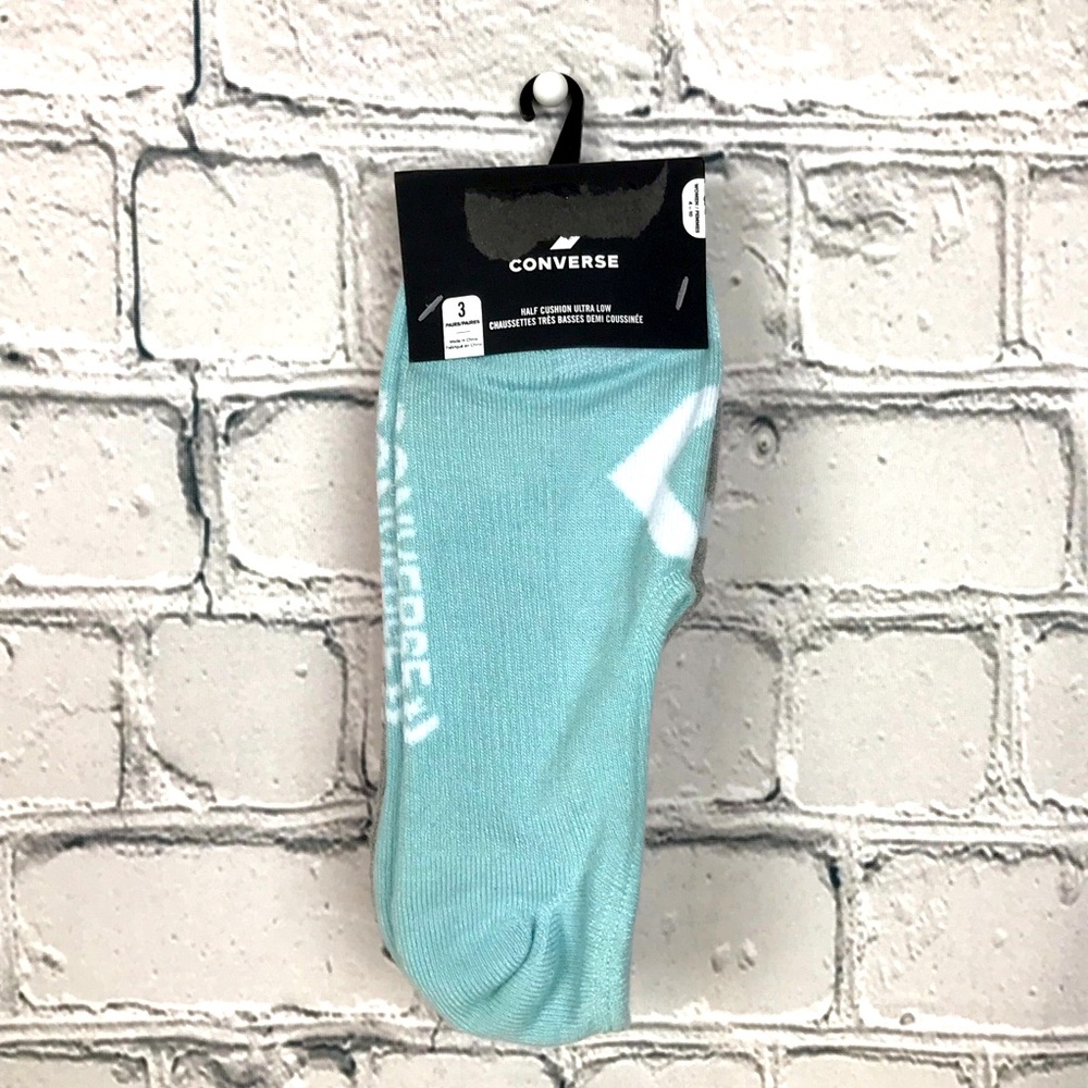 Converse Flat Knit Ultra Low Women’s Pastel Colors No Show Socks 3 Pairs Sz 4-10